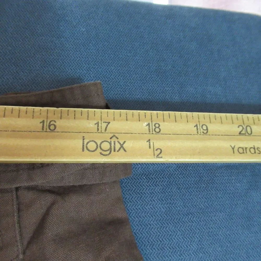 Coldwater Creek Skirt Women PL Brown A Line Button Up Country Cottagecore Belted